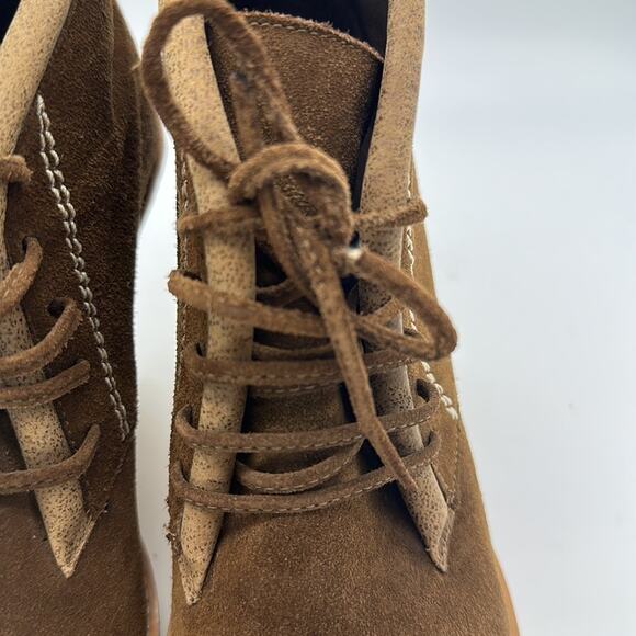 Zara Suede Chocolate Brown Wedge Heel Boots in EU 39 US 9 - Picture 8 of 10